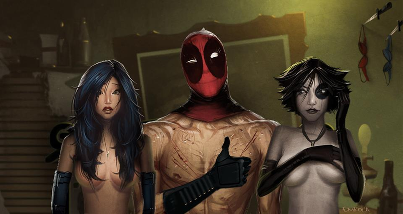 Illustration for article titled Our favorite art of the day: tiny Deadpool flying on an eagle